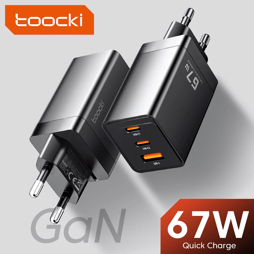 Bargain Toocki GaN USB-C 67W charger for only $13.79 and free shipping with a discount coupon (-30%)